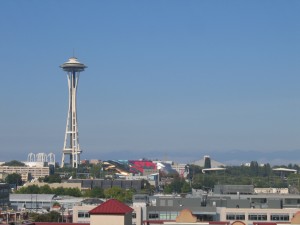 Sunny in Seattle Space Needle in Sun